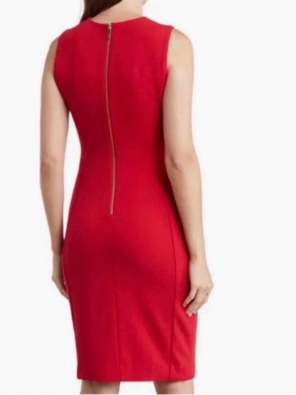 ❤️ NWT! Red CALVIN KLEIN Sleeveless Sheath Dress - Size 14